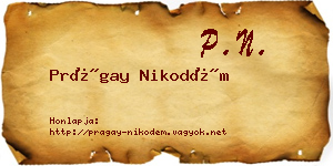 Prágay Nikodém névjegykártya